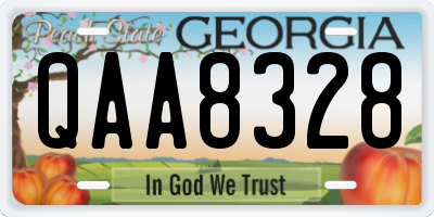 GA license plate QAA8328
