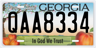 GA license plate QAA8334