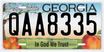 GA license plate QAA8335