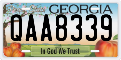 GA license plate QAA8339