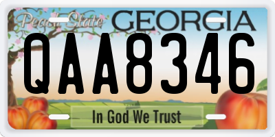 GA license plate QAA8346