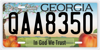 GA license plate QAA8350