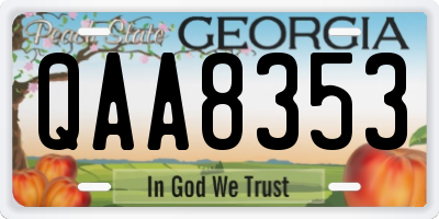 GA license plate QAA8353