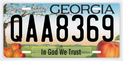 GA license plate QAA8369