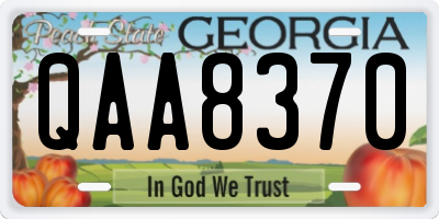 GA license plate QAA8370