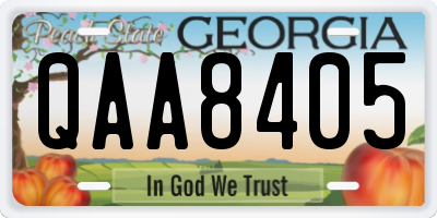 GA license plate QAA8405