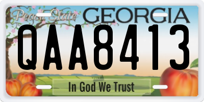 GA license plate QAA8413