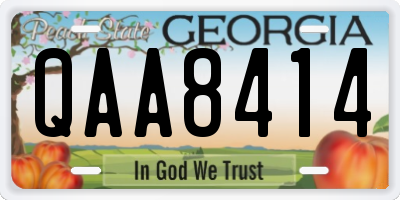 GA license plate QAA8414