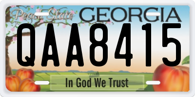GA license plate QAA8415