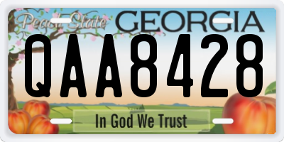 GA license plate QAA8428