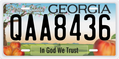 GA license plate QAA8436