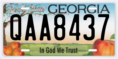 GA license plate QAA8437