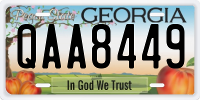 GA license plate QAA8449