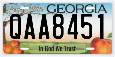 GA license plate QAA8451