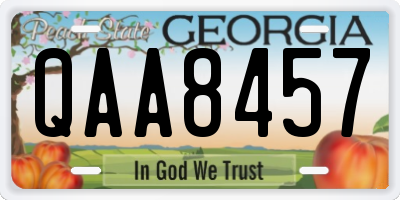GA license plate QAA8457