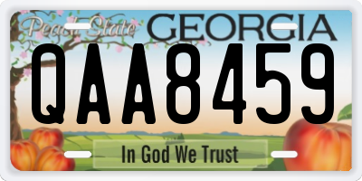 GA license plate QAA8459
