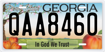GA license plate QAA8460