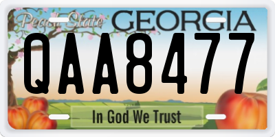 GA license plate QAA8477