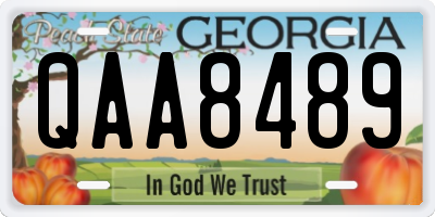 GA license plate QAA8489