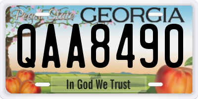 GA license plate QAA8490
