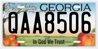 GA license plate QAA8506