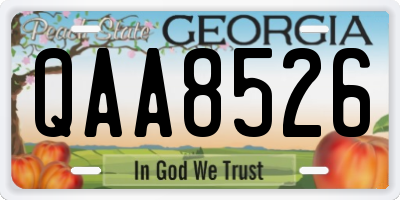 GA license plate QAA8526
