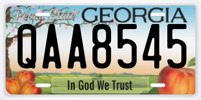 GA license plate QAA8545