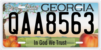 GA license plate QAA8563