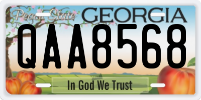 GA license plate QAA8568