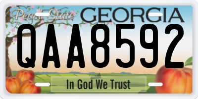 GA license plate QAA8592