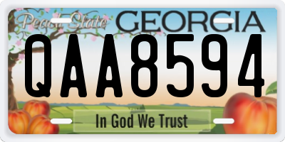 GA license plate QAA8594