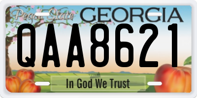 GA license plate QAA8621