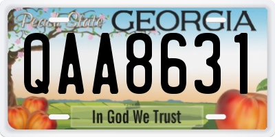 GA license plate QAA8631