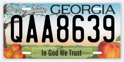GA license plate QAA8639