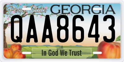 GA license plate QAA8643