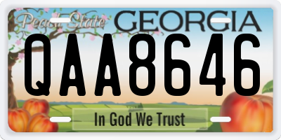 GA license plate QAA8646