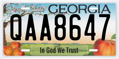 GA license plate QAA8647