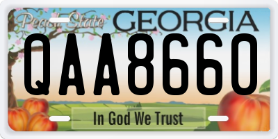 GA license plate QAA8660