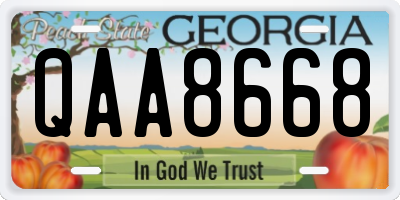 GA license plate QAA8668