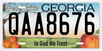 GA license plate QAA8676