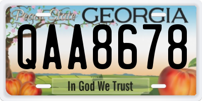 GA license plate QAA8678