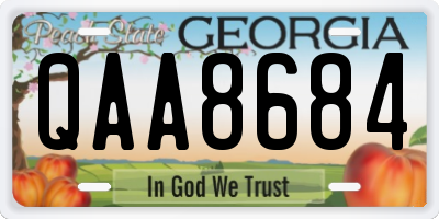 GA license plate QAA8684