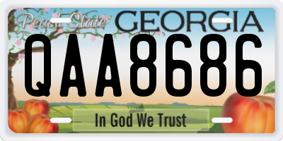 GA license plate QAA8686