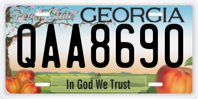 GA license plate QAA8690
