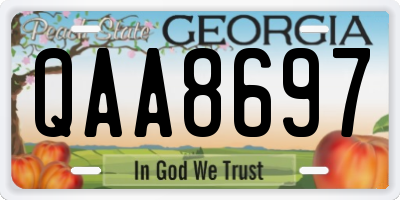 GA license plate QAA8697