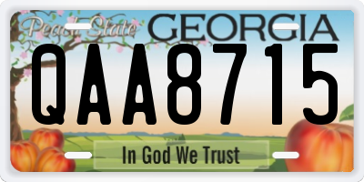 GA license plate QAA8715