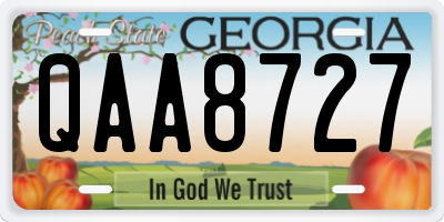 GA license plate QAA8727