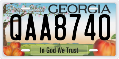 GA license plate QAA8740