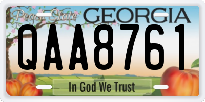 GA license plate QAA8761