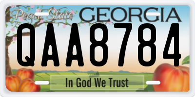 GA license plate QAA8784
